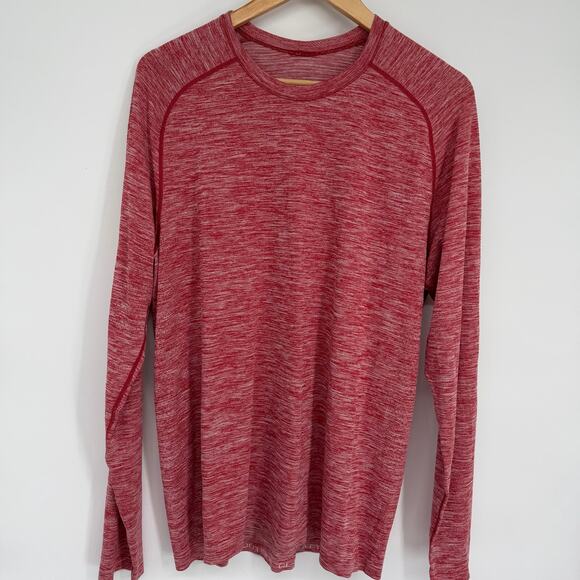 Lululemon Top Mens Large Metal Vent Tech Long Sleeve Red Workout Active Running - Picture 4 of 9